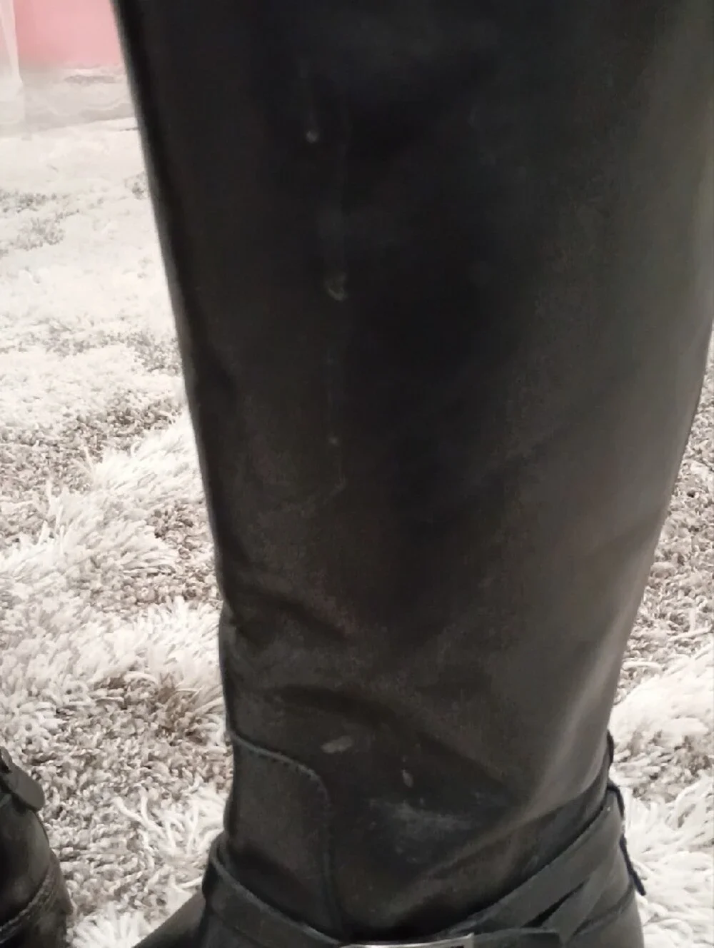 Franco Sarto Black Over-the-Knee Riding Boots with Ankle Strap
